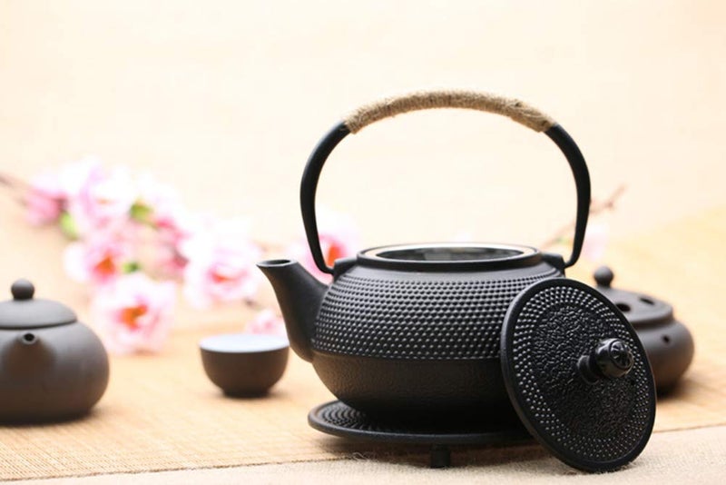 Hwagui - Cast Iron Teapot With Stainless Steel Infuser For Loose Leaf Tea And Teabags, Cast Iron Tea Kettle Stovetop Safe, 800ml/27oz - Image 4